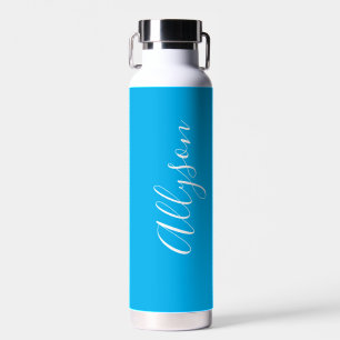 Verticale naam personaliseren, witte script, lucht waterfles