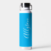 Verticale naam personaliseren, witte script, lucht waterfles (Achterkant)