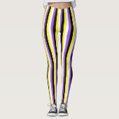 Verticale niet-binaire Pride-vlag Leggings (Voorkant)