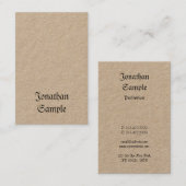 Verticale  nostalgische klassieke look Real Kraft Visitekaartje (Voorkant / Achterkant)