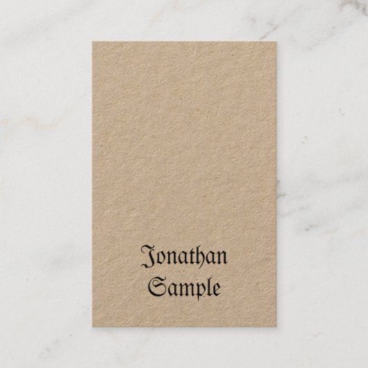 Verticale  nostalgische klassieke look Real Kraft Visitekaartje (Voorkant)