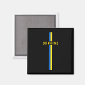 Verticale Oekraïense vlag met tekst 'Oekraïne' in Magneet (Voorkant / Achterkant)