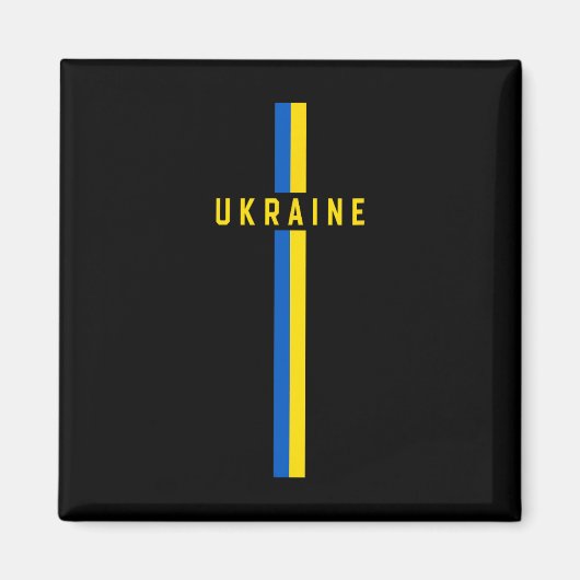 Verticale Oekraïense vlag met tekst 'Oekraïne' in Magneet (Voorkant)