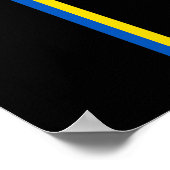 Verticale Oekraïense vlag met tekst 'oekraïne' in Poster (Hoek)
