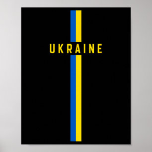Verticale Oekraïense vlag met tekst 'oekraïne' in  Poster