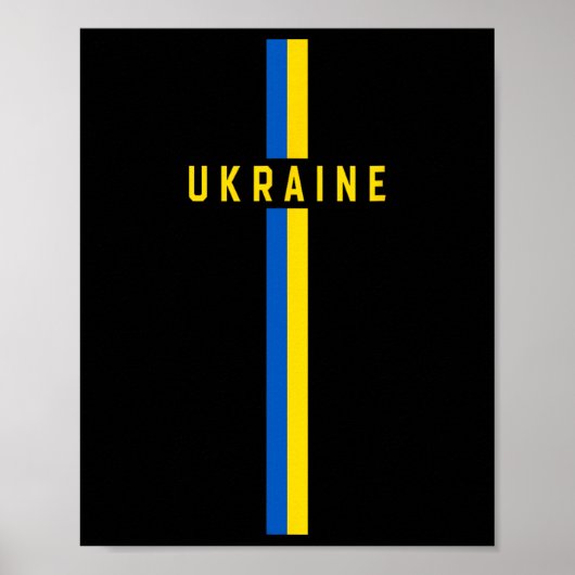 Verticale Oekraïense vlag met tekst 'oekraïne' in Poster (Voorkant)