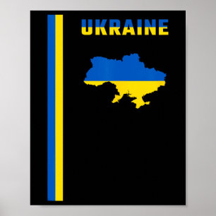 Verticale Oekraïense vlag Poster