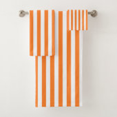 Verticale Oranje en witte strepen Bad Handdoek (Insitu)