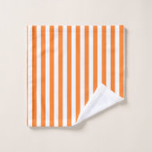 Verticale Oranje en witte strepen Bad Handdoek (Wasdoekje)