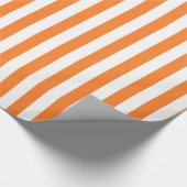 Verticale Oranje en witte strepen Cadeaupapier (Hoek)