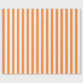 Verticale Oranje en witte strepen Cadeaupapier (Vlak)