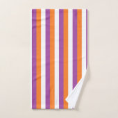 Verticale Paarse, Oranje en witte strepen Bad Handdoek (Handdoek)