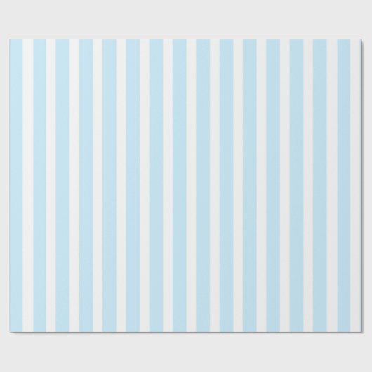 Verticale pasta Blauw en witte strepen Cadeaupapier (Vlak)