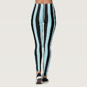Verticale pasta Blauw- en zwarte strepen Leggings (Achterkant)
