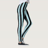 Verticale pasta Blauw- en zwarte strepen Leggings (Rechts)