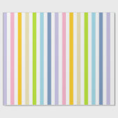 Verticale pasteelregenboog en witte strepen cadeaupapier (Vlak)