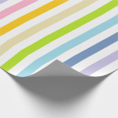 Verticale pasteelregenboog en witte strepen cadeaupapier (Hoek)