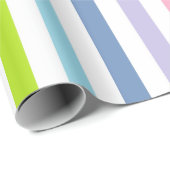 Verticale pasteelregenboog en witte strepen cadeaupapier (Rol Hoek)