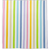 Verticale pasteelregenboog en witte strepen douchegordijn (Voorkant)
