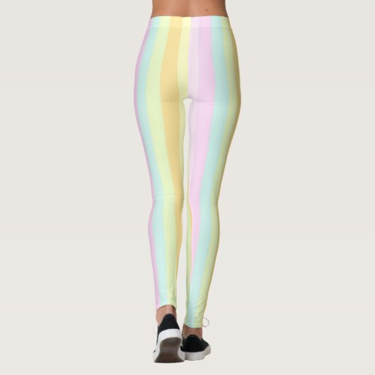 Verticale pasteelstrips decor leggings (Achterkant)