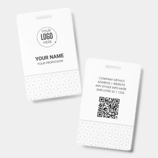 Verticale personeelskaart met QR-code naamkaart Badge