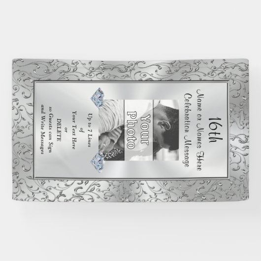 Verticale persoonlijke fotobanner, elke gelegenhei spandoek (Horizontaal)