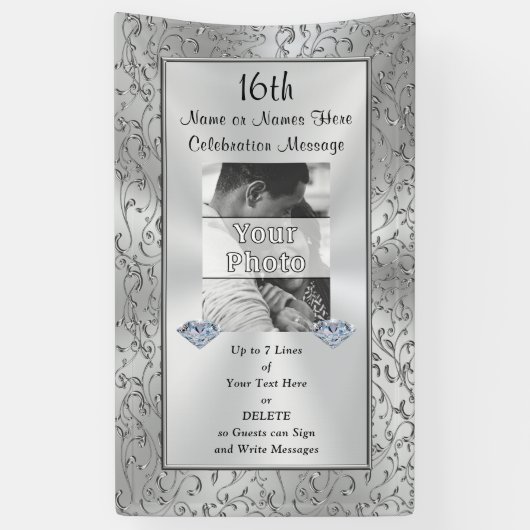 Verticale persoonlijke fotobanner, elke gelegenhei spandoek (Verticaal)