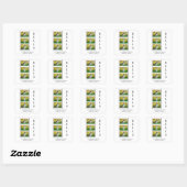 Verticale Pet Memorial Layout met Foto Trio Vierkante Sticker (Vel)