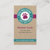 Verticale Pet Sitting Pawprint Visitekaartje (Voorkant)