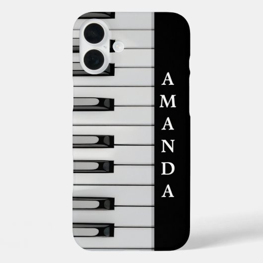 Verticale pianotoetsen met gepersonaliseerde naam Case-Mate iPhone case (Achterkant)