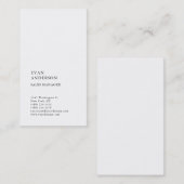 Verticale Plain Eenvoudig Zwart Wit Modern Visitekaartje (Voorkant / Achterkant)