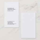 Verticale Plain White Trendy Consultant Visitekaartje (Voorkant / Achterkant)