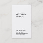 Verticale Plain White Trendy Consultant Visitekaartje (Voorkant)
