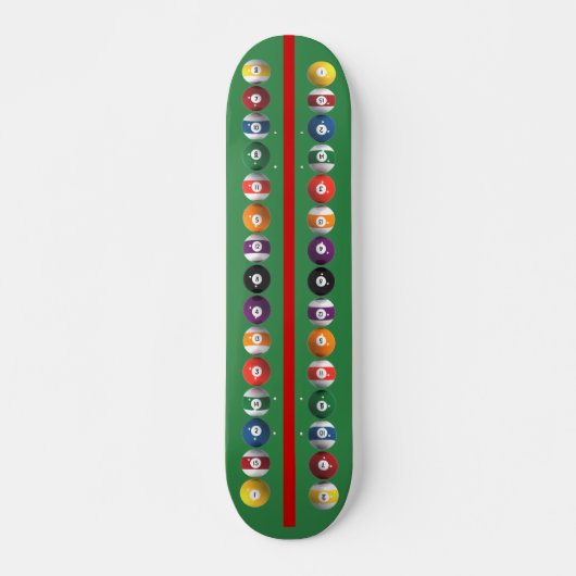 Verticale poolballen / Billiards: Skateboard (Voorkant)