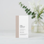 Verticale Premium Linen minimalistisch Modern Visitekaartje (Staand voorkant)