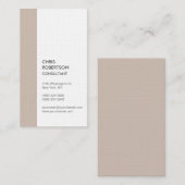 Verticale Premium Linen minimalistisch Modern Visitekaartje (Voorkant / Achterkant)