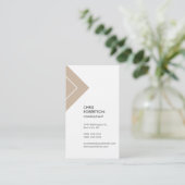 Verticale Premium Linen minimalistisch Modern Visitekaartje (Staand voorkant)