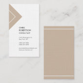 Verticale Premium Linen minimalistisch Modern Visitekaartje (Voorkant / Achterkant)