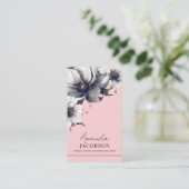 Verticale QR Blush Pink Floral Elegant Professiona Visitekaartje (Staand voorkant)