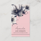 Verticale QR Blush Pink Floral Elegant Professiona Visitekaartje (Voorkant)