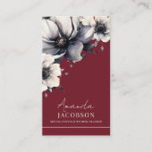 Verticale QR-code Rode Bloemen Edelende Profession Visitekaartje (Voorkant)