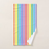 Verticale regenboog en witte strepen bad handdoek (Handdoek)