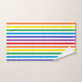 Verticale regenboog en witte strepen bad handdoek (Handdoek)