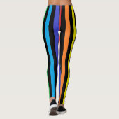 Verticale regenboog en zwarte strepen leggings (Achterkant)