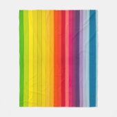 Verticale regenboog gekleurd in strips fleece deken (Voorkant)