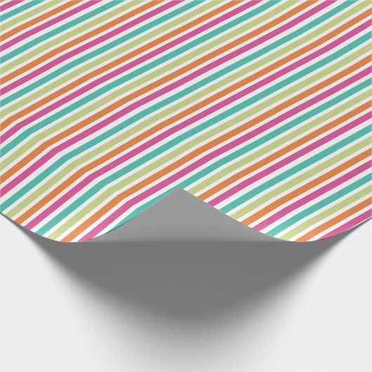Verticale regenboog strepen, kleurrijke retro cadeaupapier (Hoek)