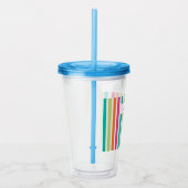 verticale regenboog strepen, kleurrijke retro-mult acryl drinkbeker (Rechts)