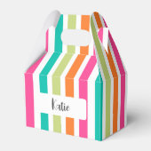 verticale regenboog strepen, kleurrijke retro-mult bedankdoosjes (Achterkant)
