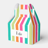verticale regenboog strepen, kleurrijke retro-mult bedankdoosjes (Voorkant Zijde)