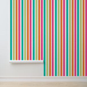 verticale regenboog strepen, kleurrijke retro-mult behang